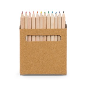 Caixa de cartao com 12 mini lapis de cor