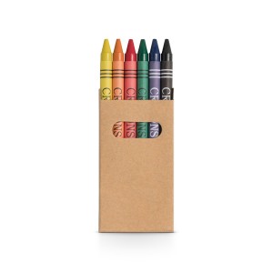 Caixa de cartao com 6 gizes de cera