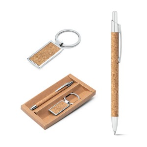Kit esferográfica e chaveiro